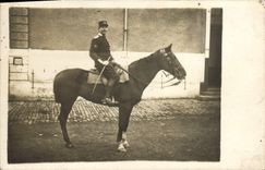 CARTE PHOTO Cheval Equitation Hippisme Militaria 