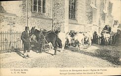 Vintage Postcard Horse Horsemanship Equestrian sports Cavalry of Senegalese in front of the Church of Furnes Militaria