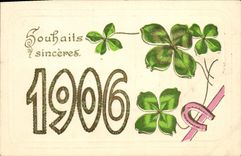 Vintage Postcard Fantasy Flowers Clover Year 1906