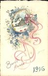 CPA Fantaisie Fleurs Annee 1916 (dessin a la main) 