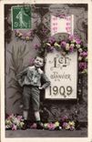 Vintage Postcard Fantasy Flowers Year 1909 Child