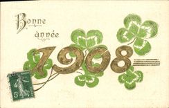 CPA Fantaisie Fleurs Annee 1908 Trefles 