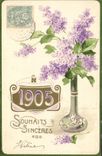 CPA Fantaisie Fleurs Annee 1905 