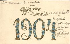 CPA Fantaisie Fleurs Annee 1904 