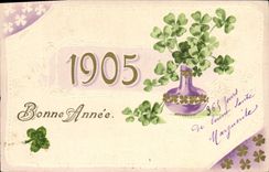 CPA Fantaisie Fleurs Annee 1905 Trefles 