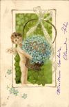 CPA Fantaisie Fleurs Annee 1904 