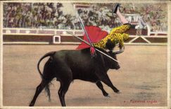 CPA Corrida Course de taureaux Aparatosa cogida 