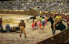Postal Corrida Corrida de toros Juego de picadores