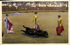 Postal Corrida Curso de toros Despues de una gran estocada