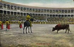 CPA Corrida Course de taureaux Suerte de Vara 