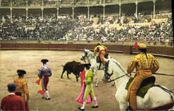 CPA Corrida Course de taureaux Suerte de vara 