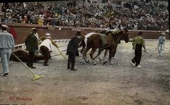 CPA Corrida Course de taureaux El arrastre 