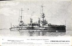 CPA Bateau de Guerre Saint louis Vaisseau amiral Cuirasse a tourelles 