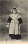 CPA Folklore Fillette en costume de Vannes 