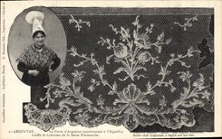 CPA Dentelle Dentelliere Argentan Le Point d'Argentan Le Point d'Argentan Entierement a l'aiguille Normandie 