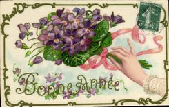 Vintage Postcard Fantasy Flowers Hand