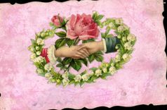 CPA Fantaisie Fleurs Main 