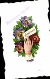 CPA Fantaisie Fleurs Main 