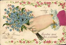 CPA Fantaisie Fleurs Main 