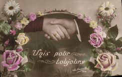 CPA Fantaisie Fleurs Main 