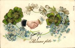 CPA Fantaisie Fleurs Main 