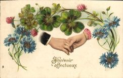 CPA Fantaisie Fleurs Main 