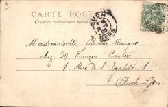 Postal Caballo Equitación Hípica Libourne 15.o Regimiento de Dragones Presentación de un joven caballo a coronel Militaria