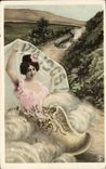CPA Fantaisie Fleurs Annee 1906 Femme 