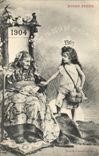 CPA Fantaisie Fleurs Annee 1904 1905 Femme Enfant 