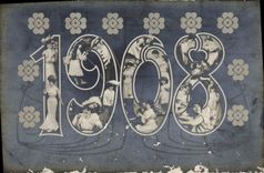 CPA Fantaisie Fleurs Annee 1908 