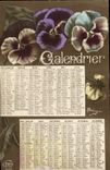 CPA Fantaisie Fleurs Celendrier 