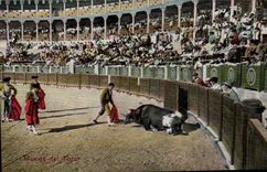 Postal Corrida Corrida de toros Paso de muleta Banderillas