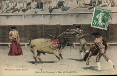 CPA Corrida Course de taureaux Pose de banderilles 