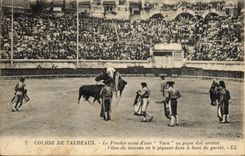 Postal Corrida Corrida de toros el picador arma de un vara o pincha debe detener