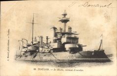 Vintage Postcard Warship Toulon the Le Hoche Armours squadron