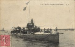 CPA Bateau de Guerre Contre torpilleir TRomblon 