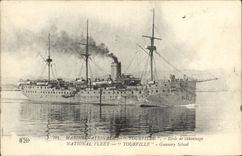 CPA Bateau de Guerre Tourville Ecole de canonnage 