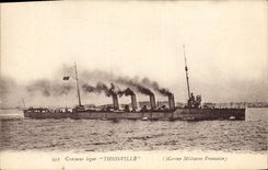 Vintage Postcard Warship light Cruiser Thionville