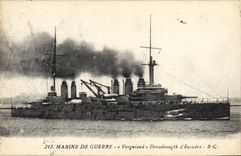 Vintage Postcard Warship Vergniaud Dreadnought of squadron