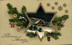 CPA Fantaisie Fleurs Bonne annee 