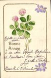 CPA Fantaisie Fleurs Trefles 