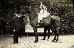 CARTE PHOTO Enfants Cheval Hippisme Equitation 