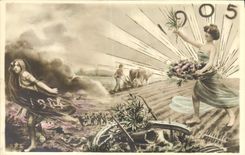 CPA Fantaisie Fleurs Annee 1905