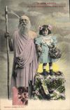 Vintage Postcard Fantasy Flowers Year 1905 Child Sickle