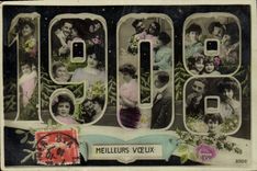 CPA Fantaisie Fleurs Annee 1908 Femmes