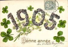 CPA Fantaisie Fleurs Annee 1905 Trefles