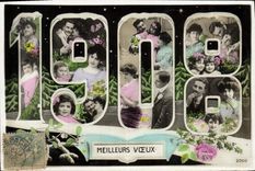 CPA Fantaisie Fleurs Annee 1908 Femmes