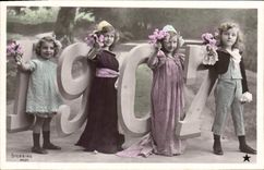 Vintage Postcard Fantasy Flowers Year 1907 Children