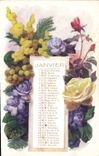 CPA Fantaisie Fleurs Janvier 