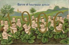 CPA Fantaisie Fleurs Annee 1906 Enfants Bebes